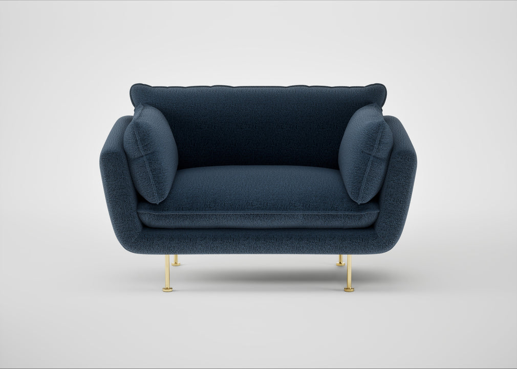 Allora Loveseat Boucle Velvet Space / Brass