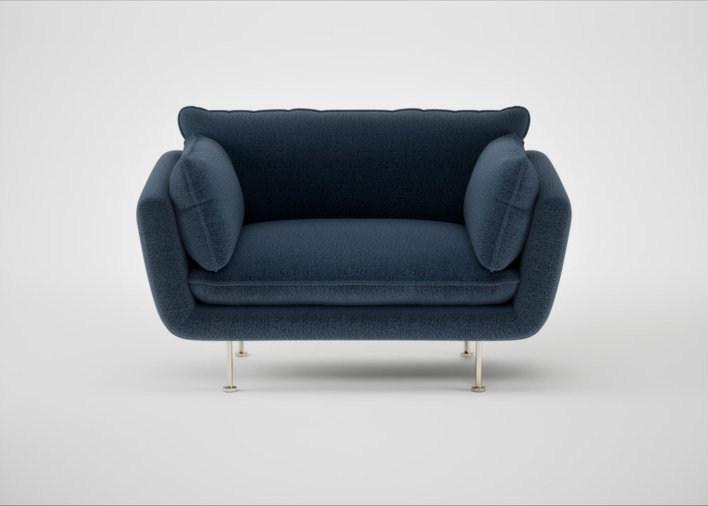 Allora Loveseat Boucle Velvet Space / Stainless Steel