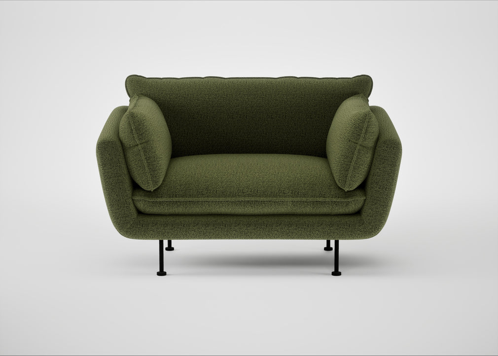 Allora Loveseat Boucle Velvet Wilder / Black