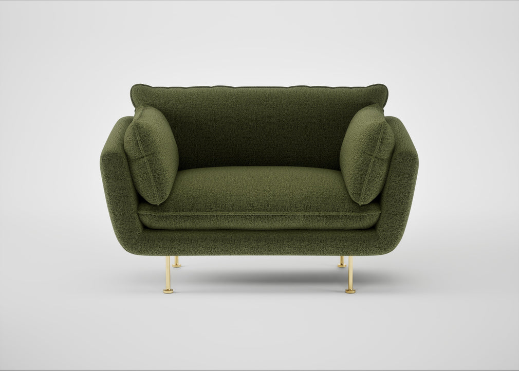 Allora Loveseat Boucle Velvet Wilder / Brass