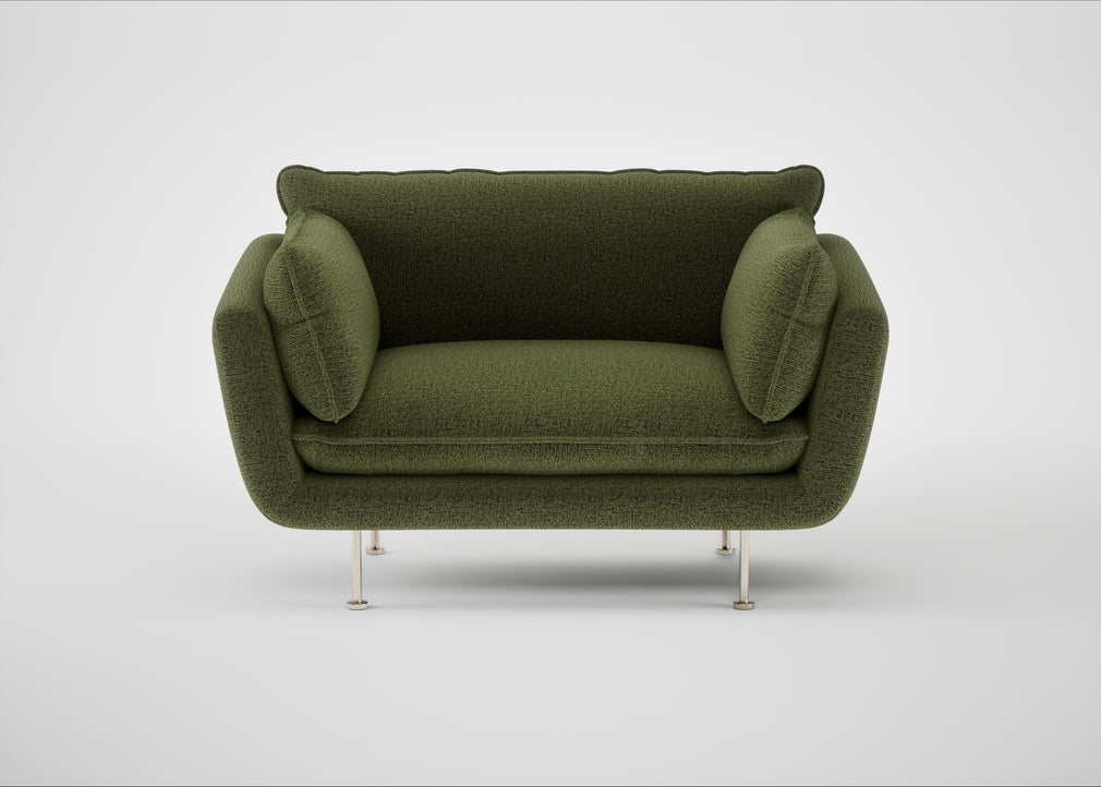 Allora Loveseat Boucle Velvet Wilder / Stainless Steel