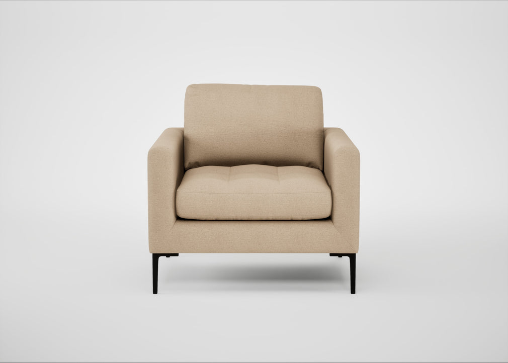 Eton Armchair Capelo Linen-Cotton Bamboo / Black