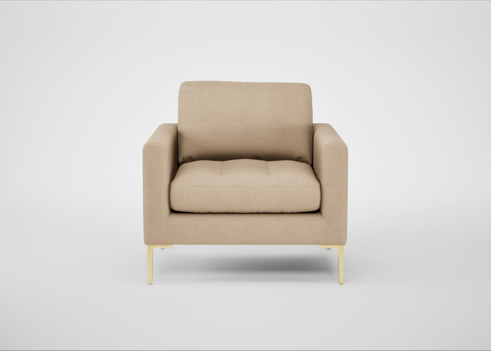 Eton Armchair Capelo Linen-Cotton Bamboo / Brass