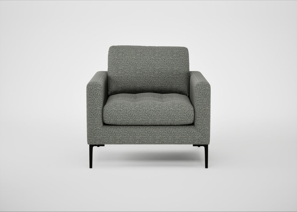 Eton Armchair Boucle Tweed Lapis / Black