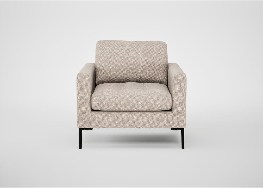 Eton Armchair Boucle Tweed Pearl / Black