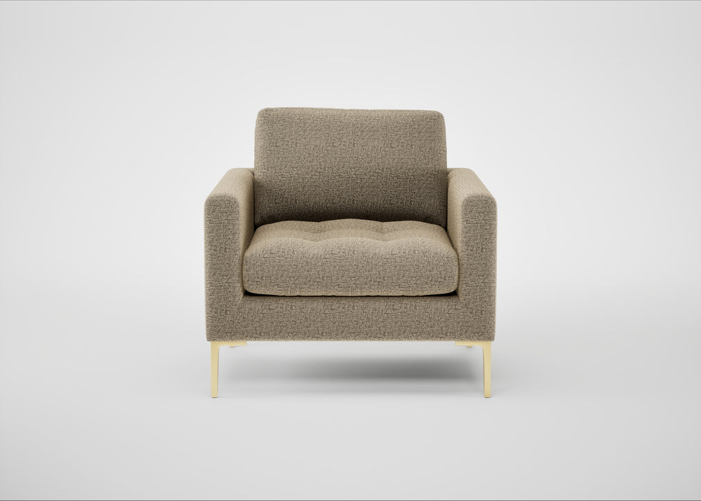 Eton Armchair Boucle Velvet Rocky / Brass