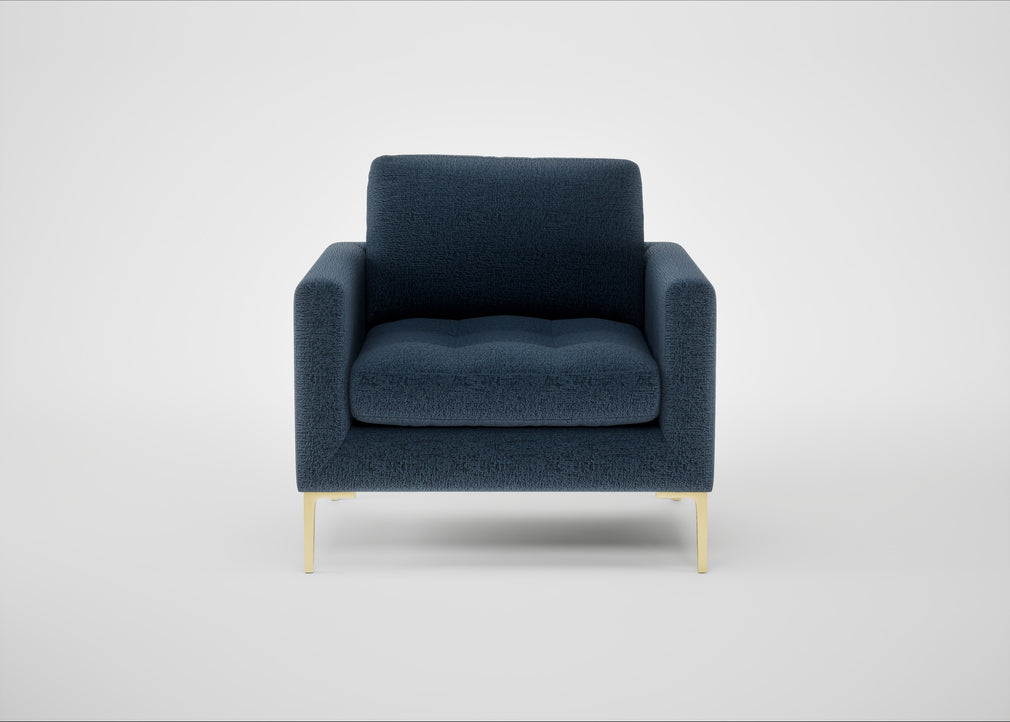 Eton Armchair Boucle Velvet Space / Brass