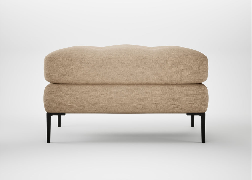 Eton Footstool Capelo Linen-Cotton Bamboo / Black
