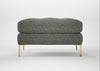 Eton Footstool Boucle Tweed Lapis / Brass
