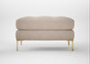 Eton Footstool Boucle Tweed Pearl / Brass