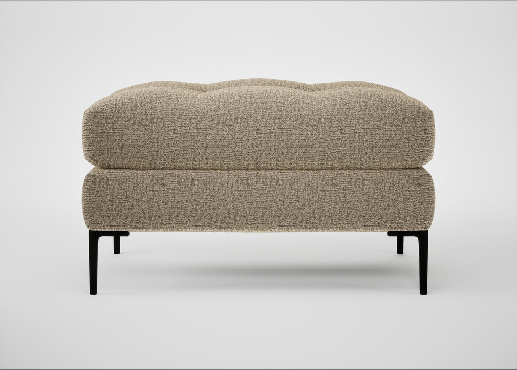 Eton Footstool Boucle Velvet Rocky / Black
