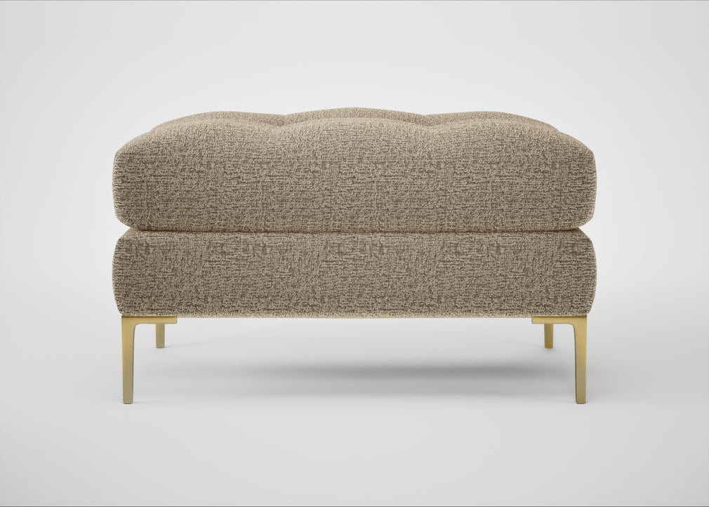 Eton Footstool Boucle Velvet Rocky / Brass
