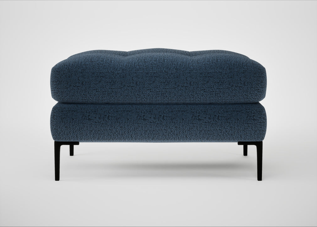 Eton Footstool Boucle Velvet Space / Black