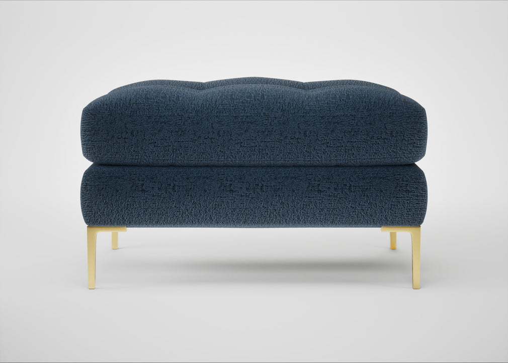 Eton Footstool Boucle Velvet Space / Brass