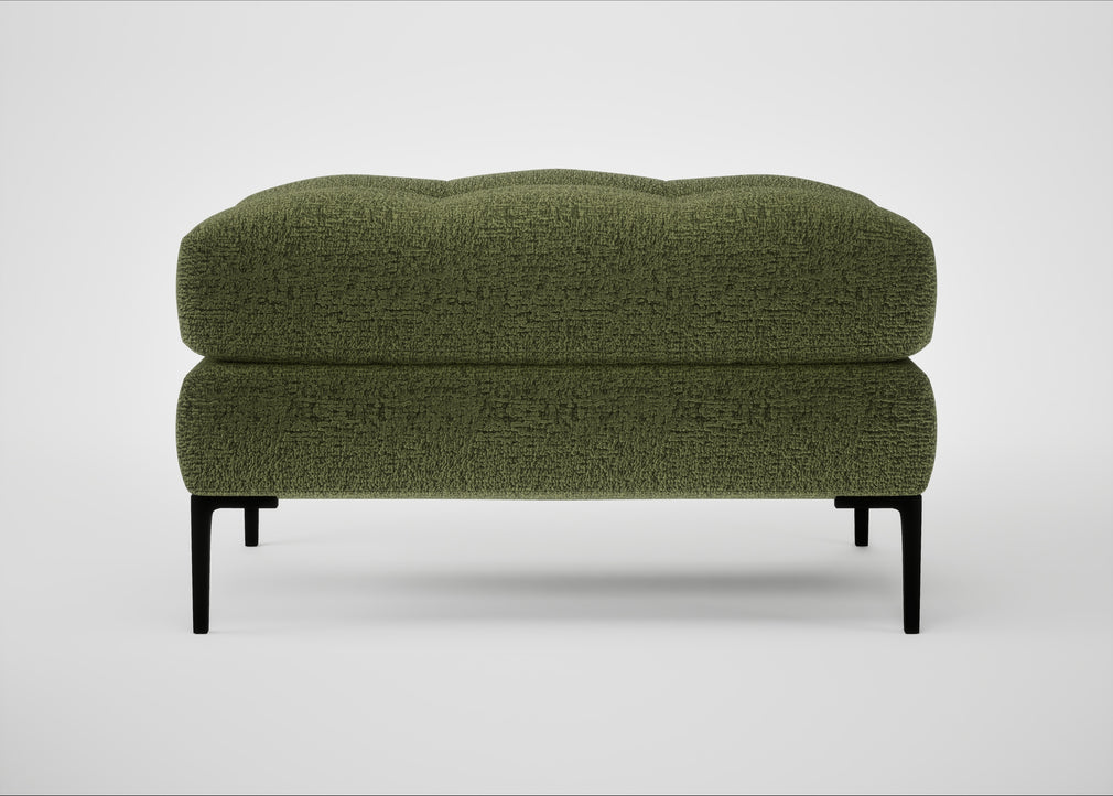 Eton Footstool Boucle Velvet Wilder / Black
