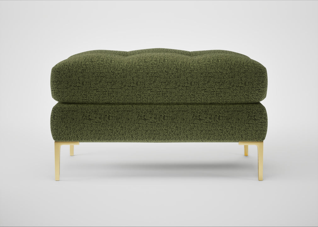 Eton Footstool Boucle Velvet Wilder / Brass