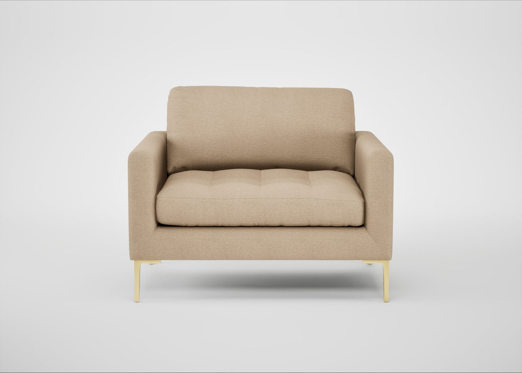 Eton Loveseat Capelo Linen-Cotton Bamboo / Brass