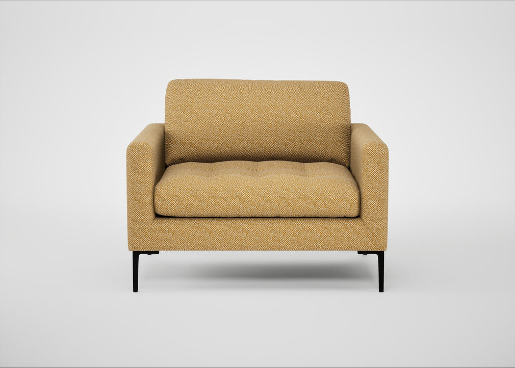 Eton Loveseat Boucle Tweed Citrine / Black