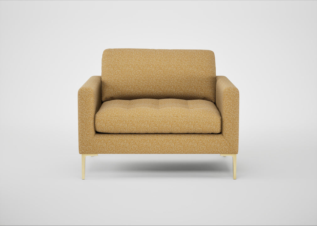 Eton Loveseat Boucle Tweed Citrine / Brass