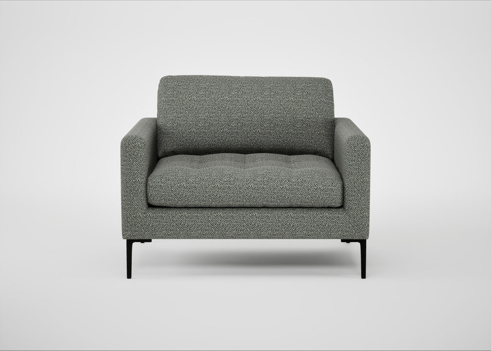 Eton Loveseat Boucle Tweed Lapis / Black