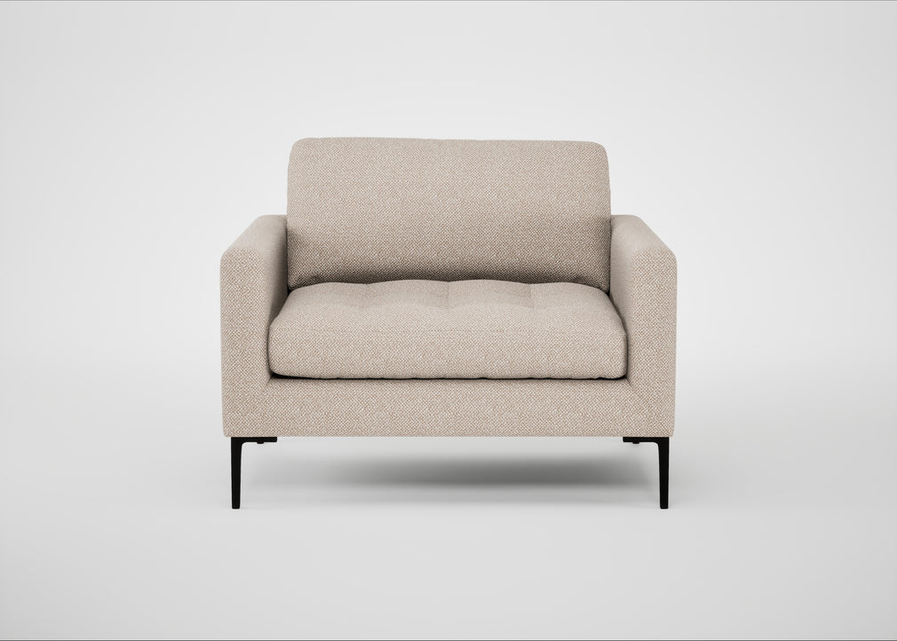 Eton Loveseat Boucle Tweed Pearl / Black