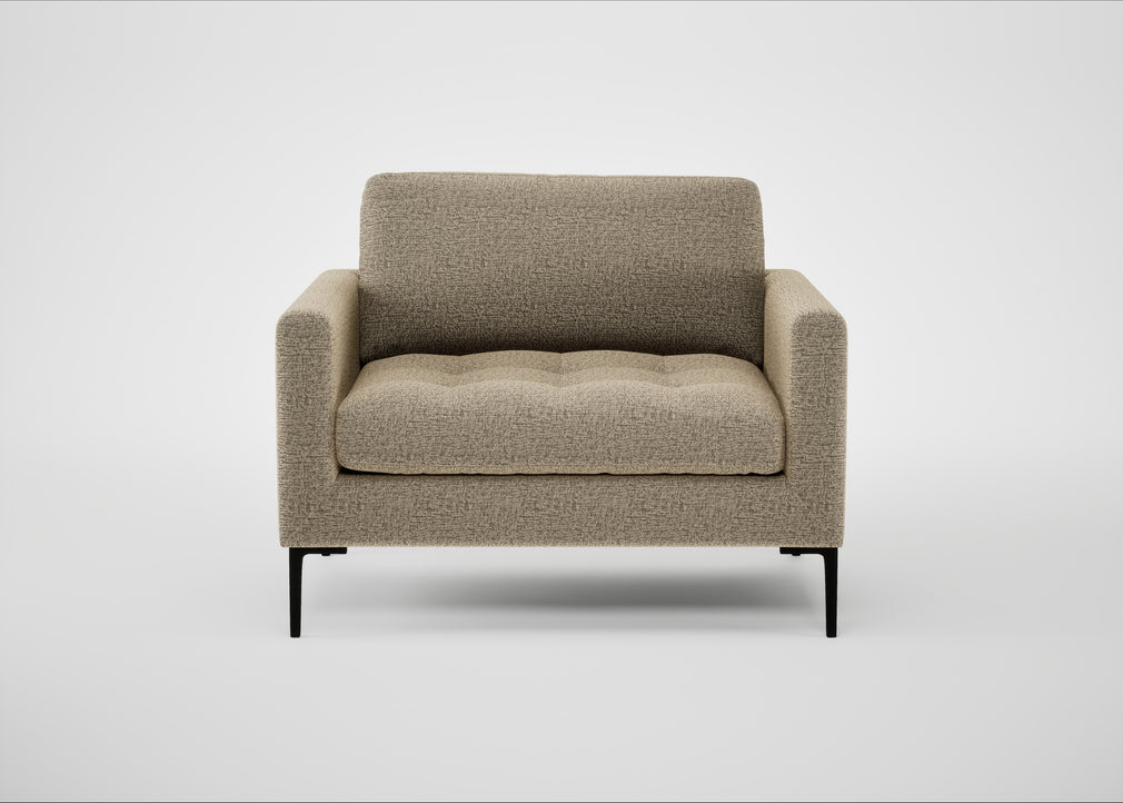 Eton Loveseat Boucle Velvet Rocky / Black