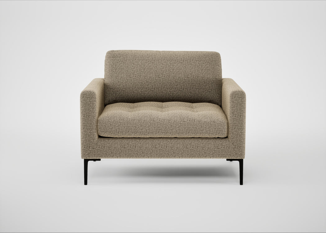 Eton Loveseat Boucle Velvet Rocky / Black