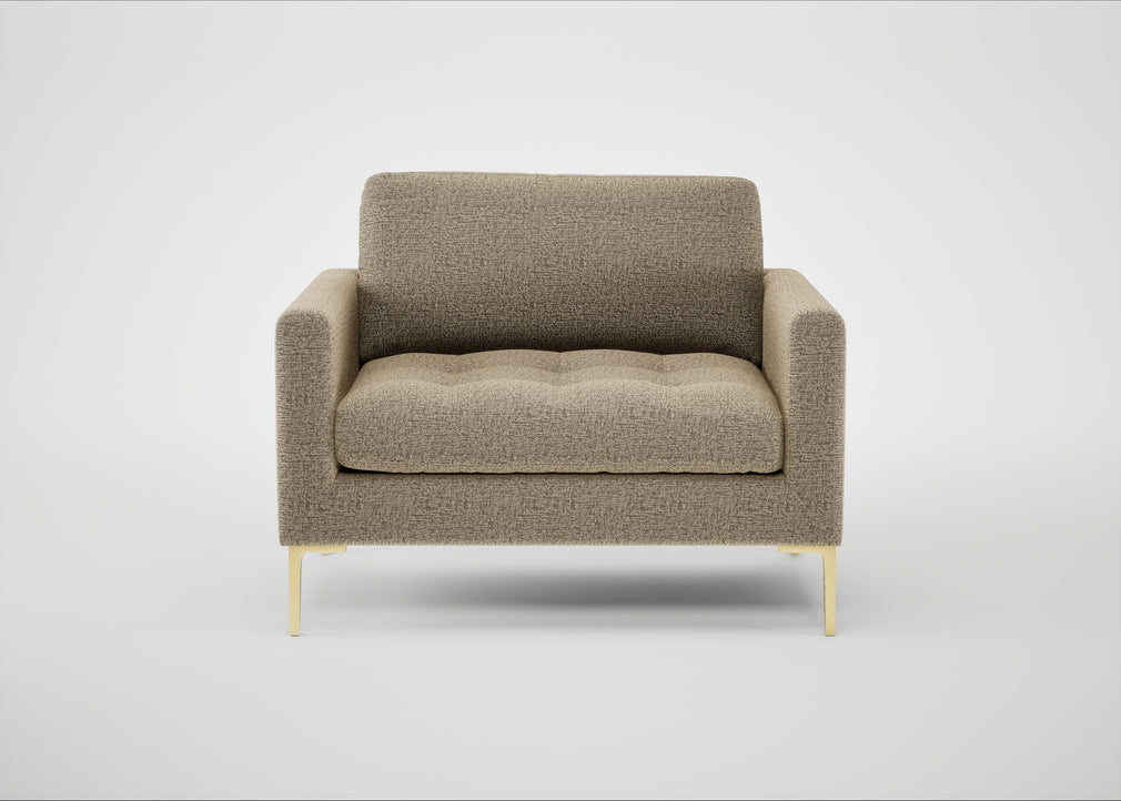 Eton Loveseat Boucle Velvet Rocky / Brass