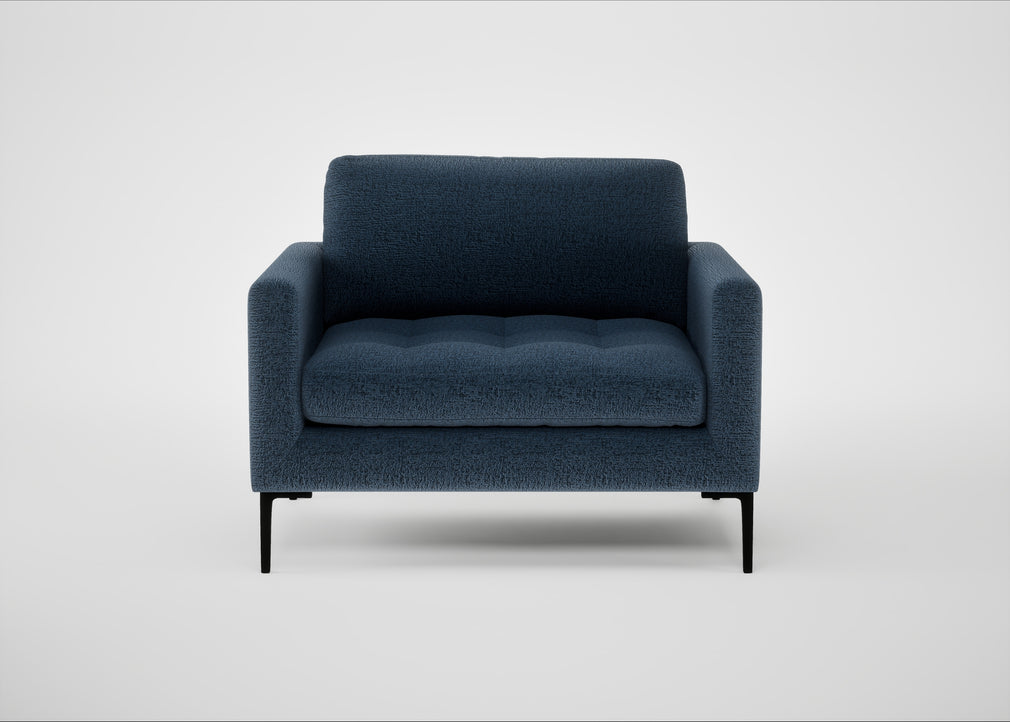Eton Loveseat Boucle Velvet Space / Black