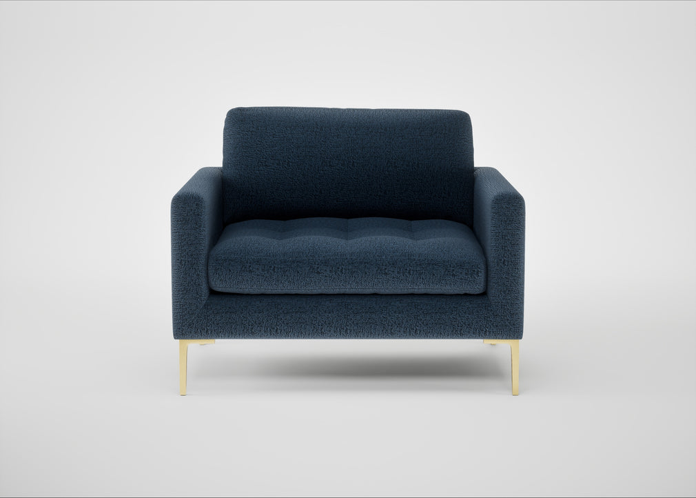 Eton Loveseat Boucle Velvet Space / Brass