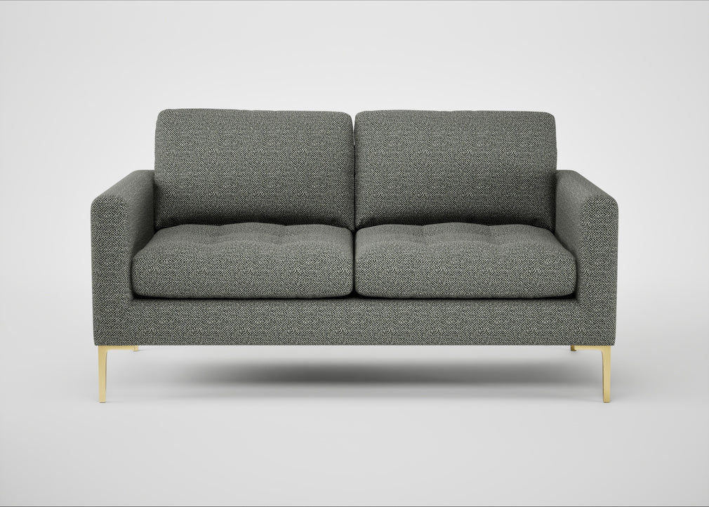 Eton 2 Seater Sofa Boucle Tweed Lapis / Brass