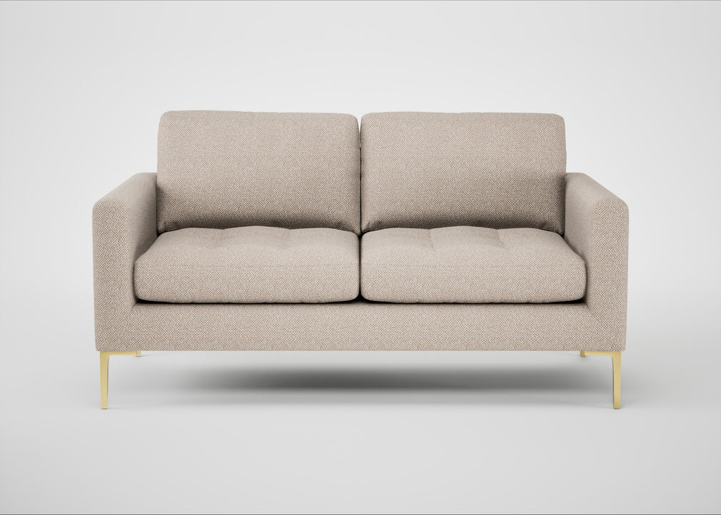 Eton 2 Seater Sofa Boucle Tweed Pearl / Brass