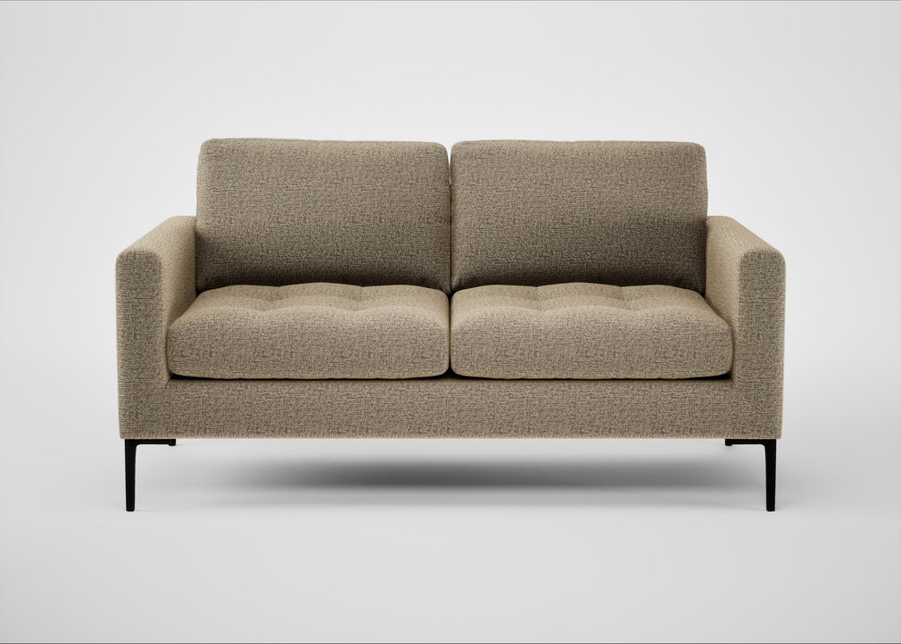 Eton 2 Seater Sofa Boucle Velvet Rocky / Black