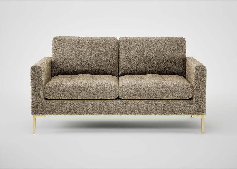 Eton 2 Seater Sofa Boucle Velvet Rocky / Brass