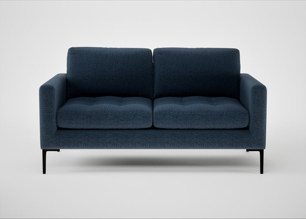 Eton 2 Seater Sofa Boucle Velvet Space / Black