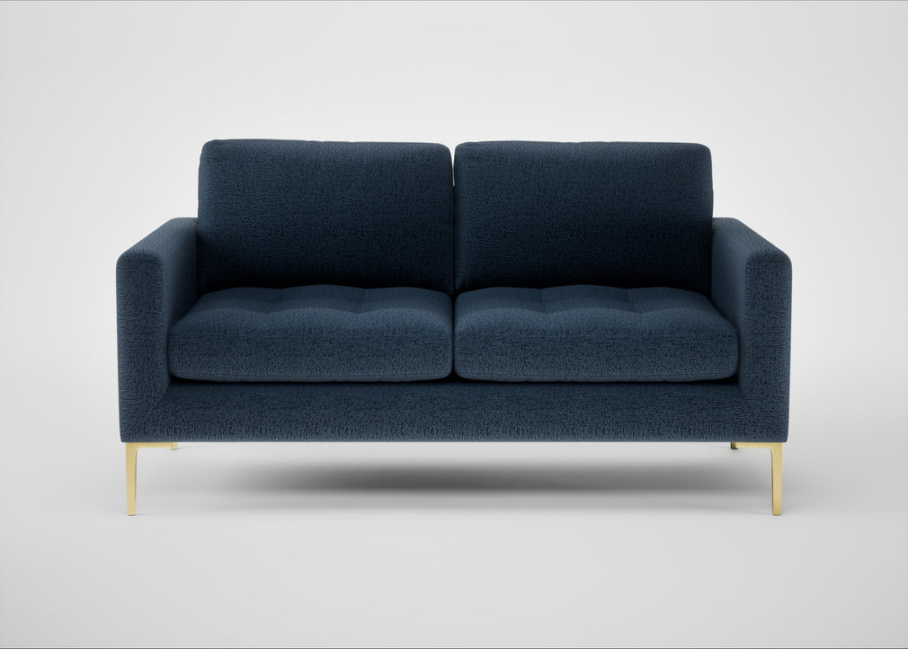 Eton 2 Seater Sofa Boucle Velvet Space / Brass