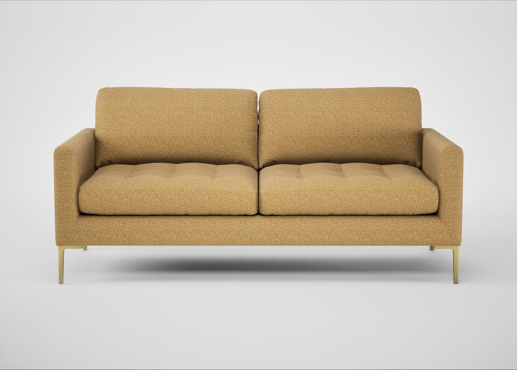 Eton 3 Seater Sofa Boucle Tweed Citrine / Brass