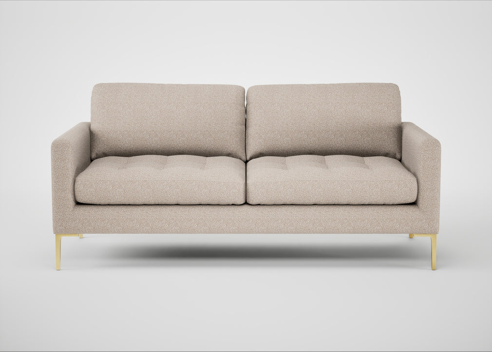 Eton 3 Seater Sofa Boucle Tweed Pearl / Brass