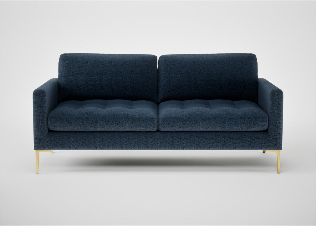 Eton 3 Seater Sofa Boucle Velvet Space / Brass
