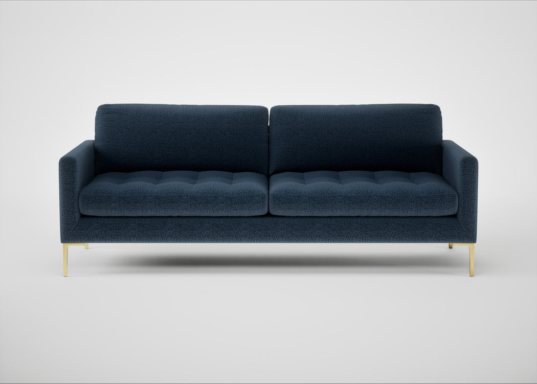 Eton 4 Seater Sofa Boucle Velvet Space / Brass