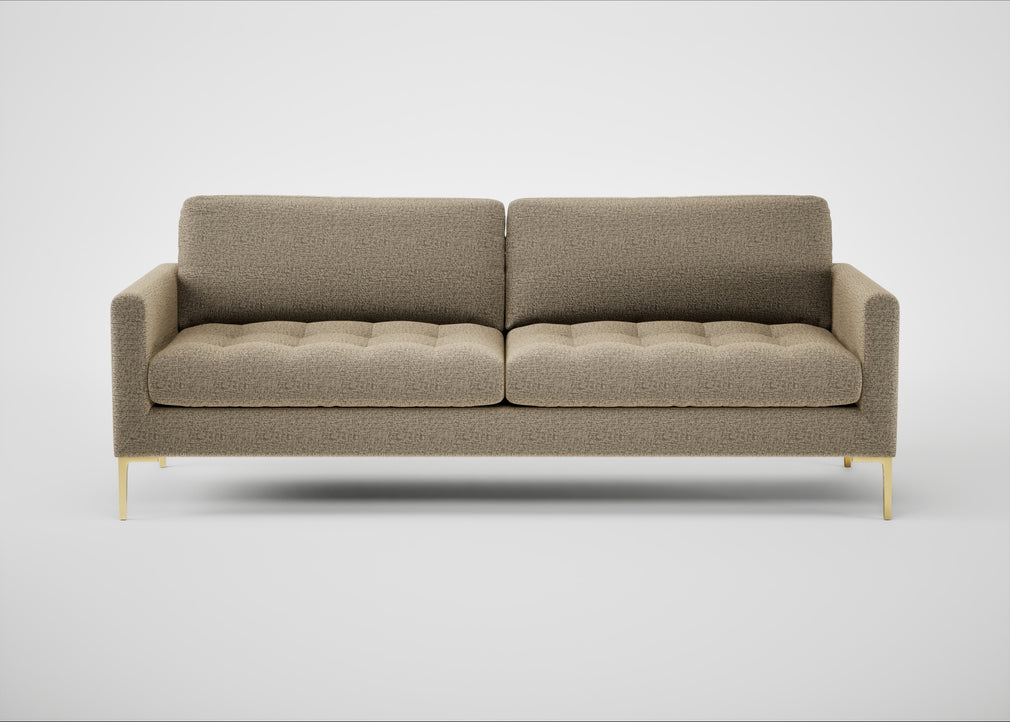 Eton 4 Seater Sofa Boucle Velvet Rocky / Brass