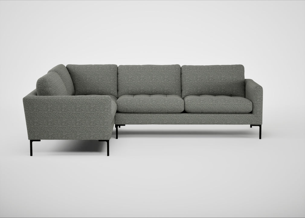 Eton Left Hand Facing Corner Sofa Boucle Tweed Lapis / Black