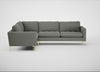 Eton Left Hand Facing Corner Sofa Boucle Tweed Lapis / Brass