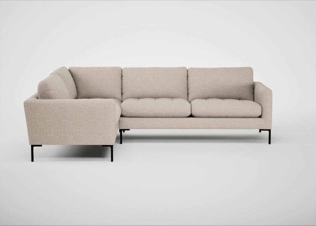 Eton Left Hand Facing Corner Sofa Boucle Tweed Pearl / Black