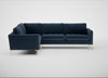 Eton Left Hand Facing Corner Sofa Boucle Velvet Space / Brass