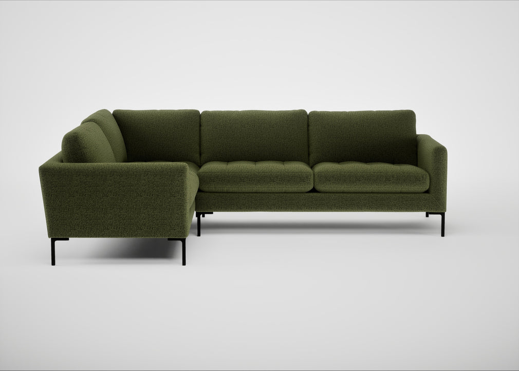 Eton Left Hand Facing Corner Sofa Boucle Velvet Wilder / Black
