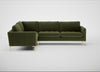 Eton Left Hand Facing Corner Sofa Boucle Velvet Wilder / Brass