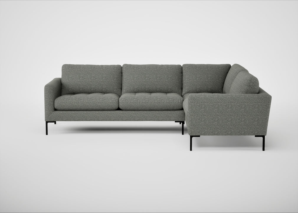 Eton Right Hand Facing Corner Sofa Boucle Tweed Lapis / Black