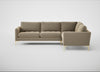 Eton Right Hand Facing Corner Sofa Boucle Velvet Rocky / Brass