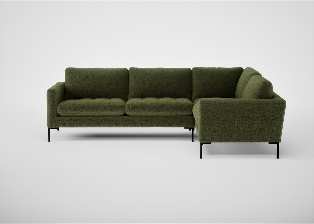 Eton Right Hand Facing Corner Sofa Boucle Velvet Wilder / Black